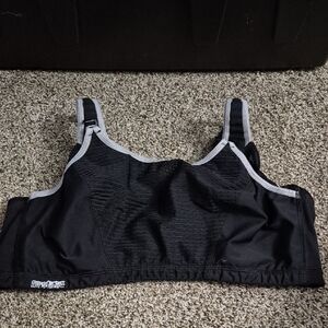 Glamorise Black and Gray Sports Bra (#317)